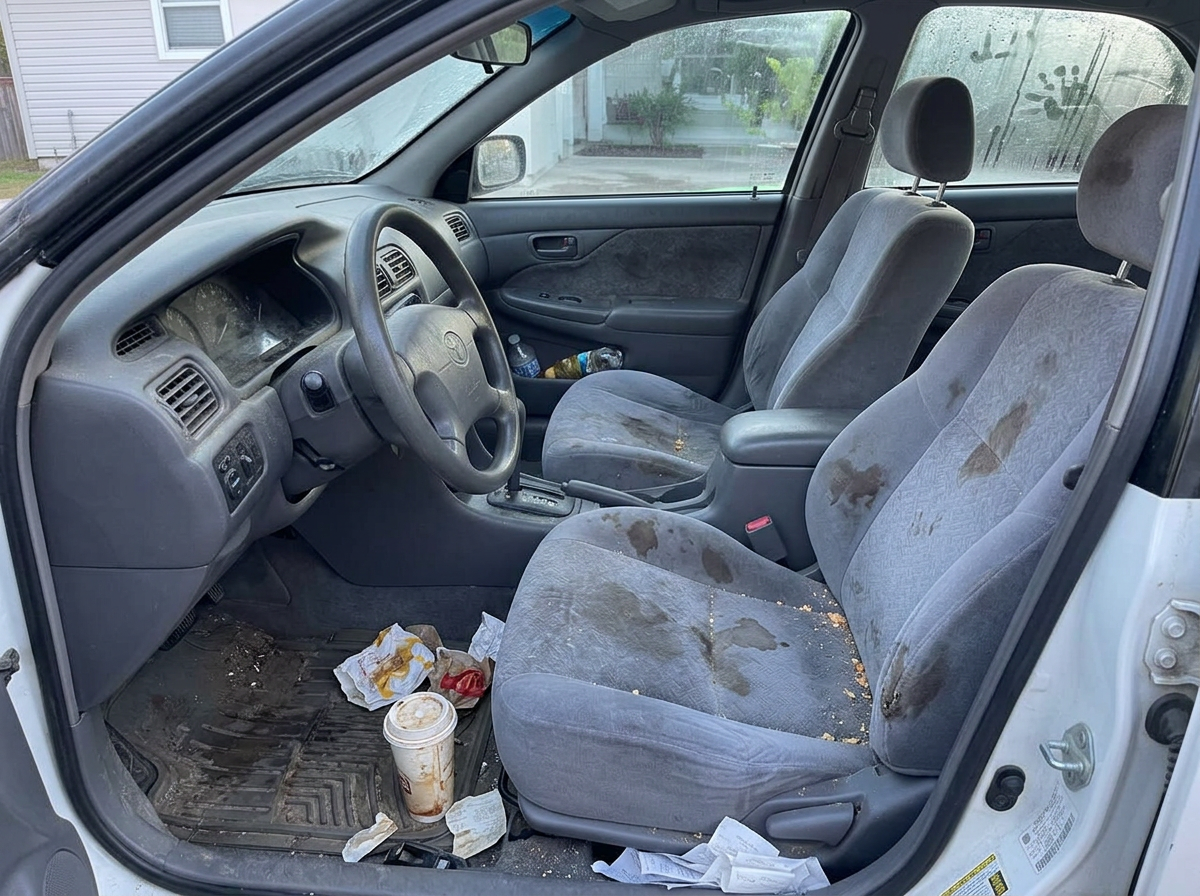 Sedan Interior — Deep Interior Cleaning — before detailing