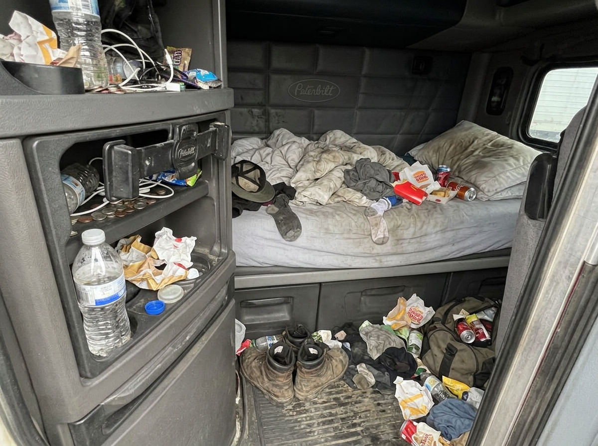 Sleeper Cab — Deep Interior Cleaning — before detailing